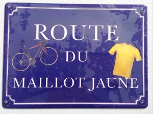 Route du maillot jaune plaque mtallique